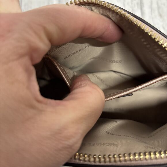 Womens Michael Kors Alex Small Travel Pouch Pink Glitter - Picture 6 of 11